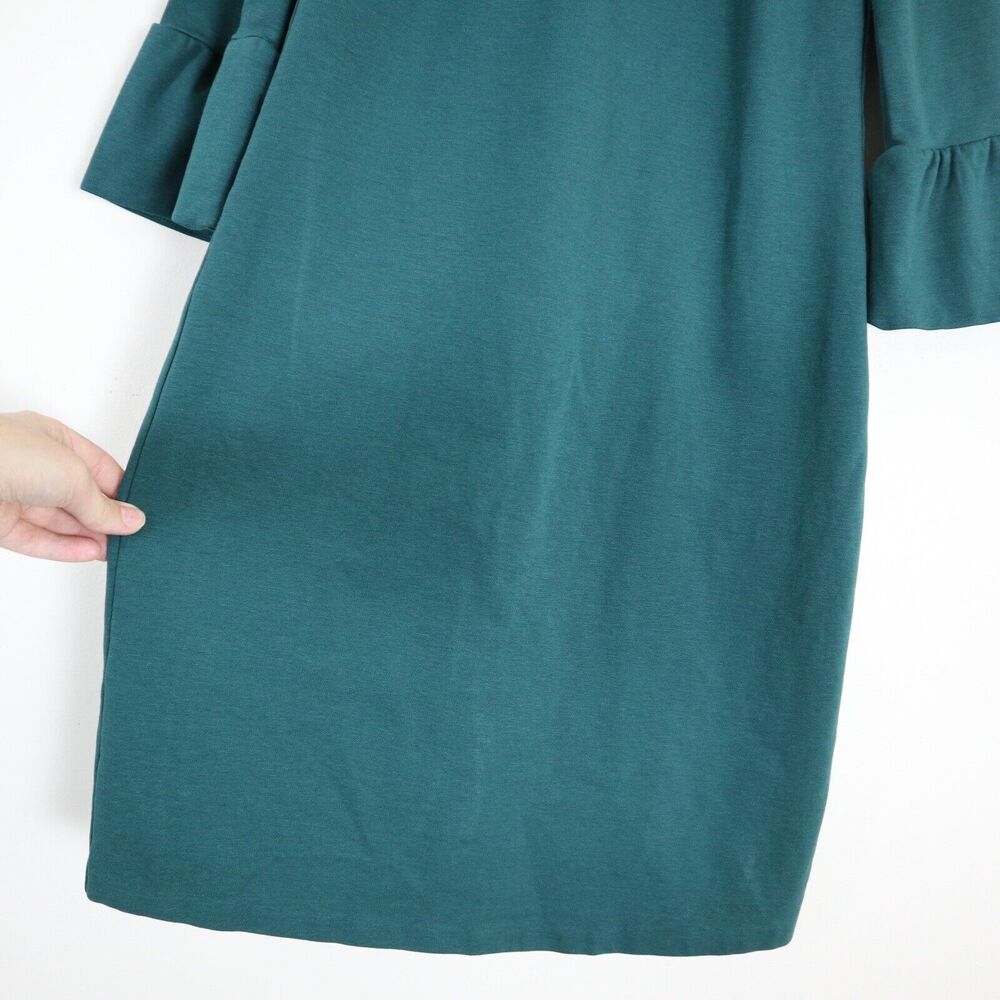 Boden US 2P Lavinia Ponte Knit Sheath Dress Flared Sleeve Green - Picture 7 of 11